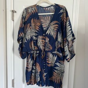 Adorable blue print CUPSHE romper